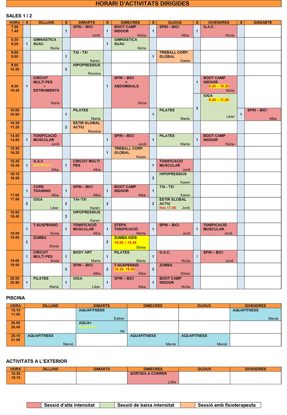 classes dirigides 2024 2025 